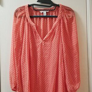 Notch neck 3/4 slevve blouse